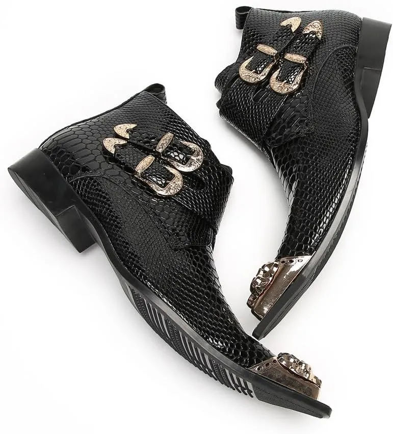 New Ankle Boots for Men Club Party Holiday for Show Pure Genuine Leather The First Layer of Cowhide