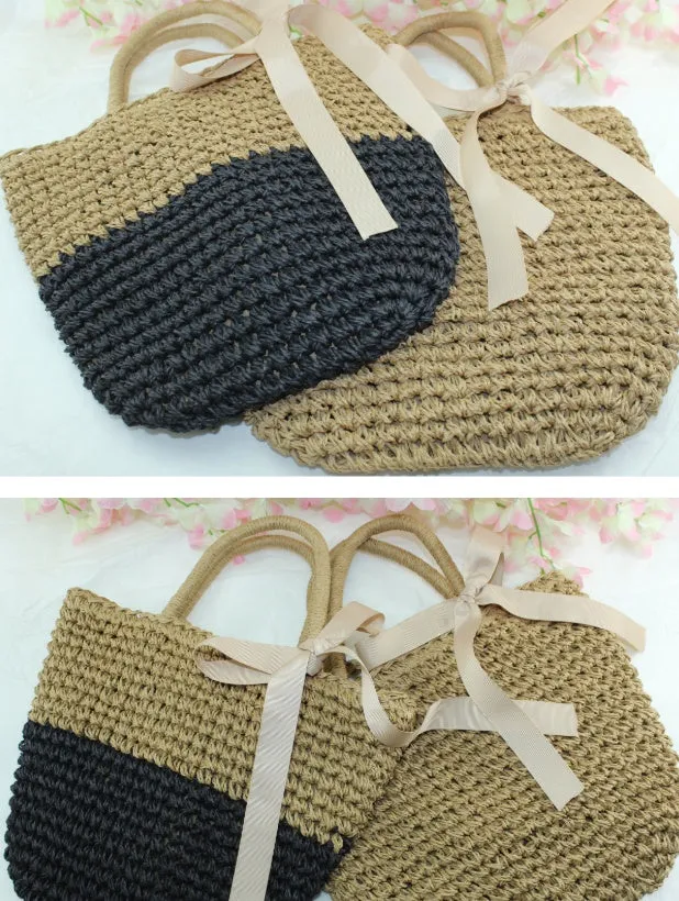 New straw bag shoulder portable handbags beach woven straw bag