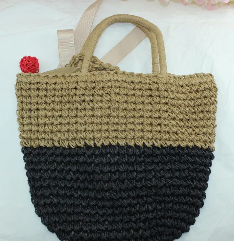 New straw bag shoulder portable handbags beach woven straw bag