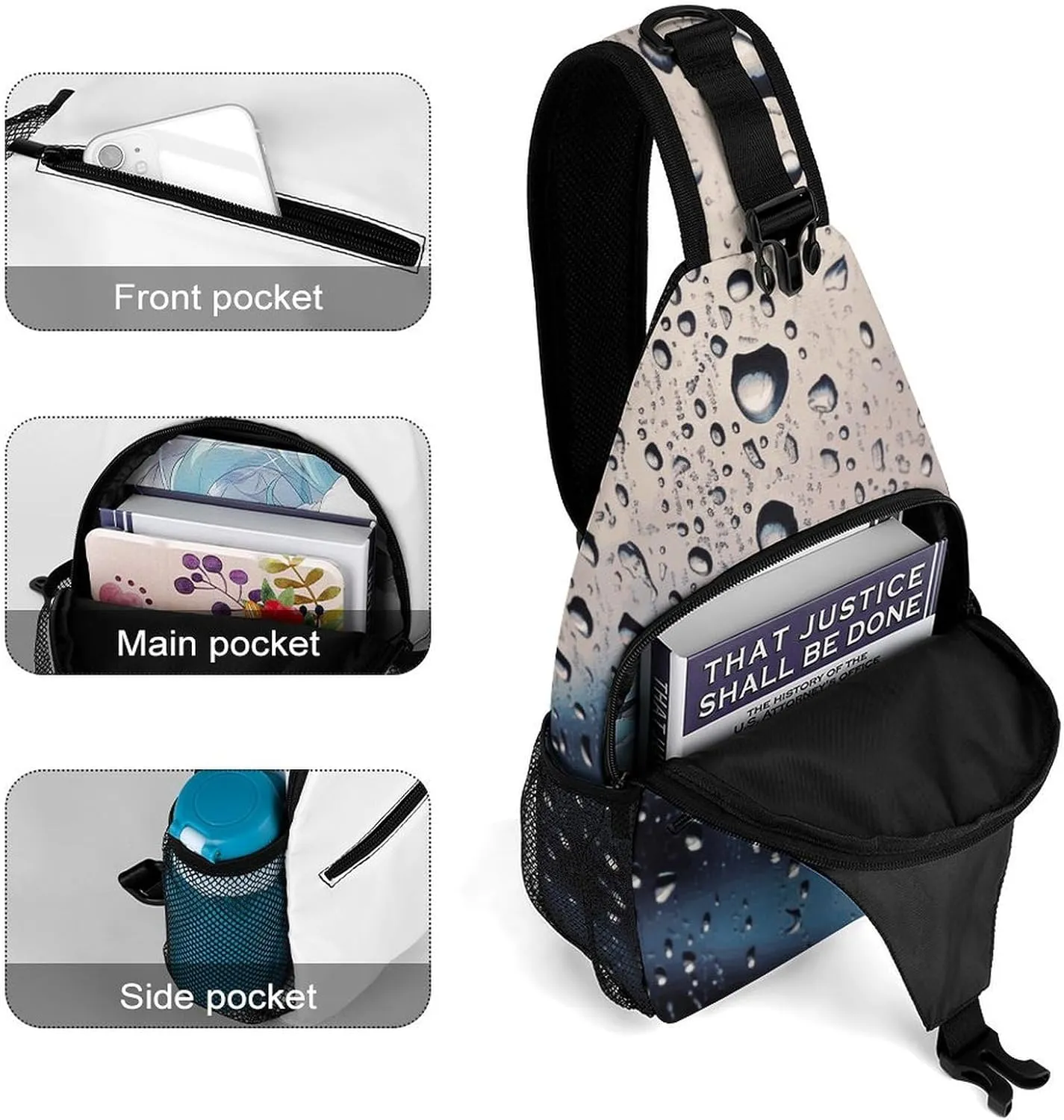 New Year Tiger Logo Design Crossbody Sling Bag, Travel Backpack, Hiking Sling Bags, Chest Bag, Shoulder Bags, Daypack