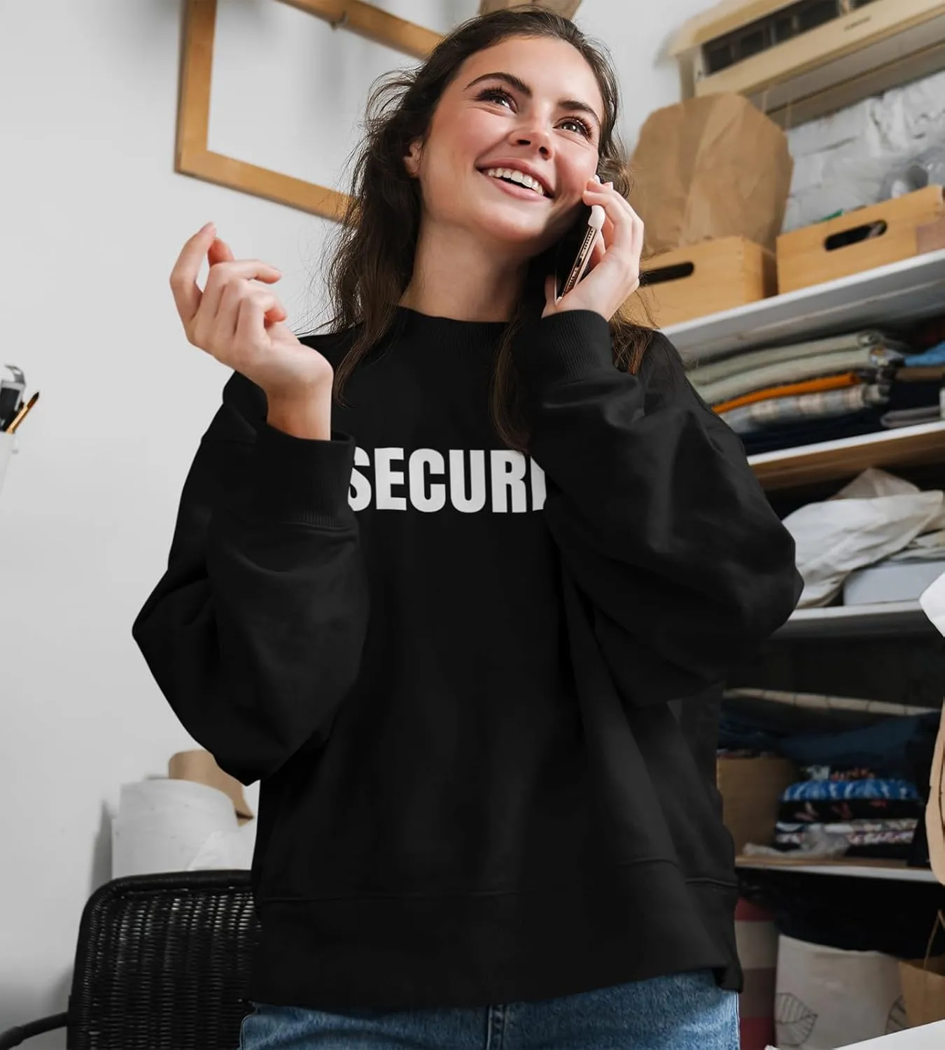 New York Fashion Police Security Guard Bouncer Event Party Safety Staff Sweatshirt Front & Back Print