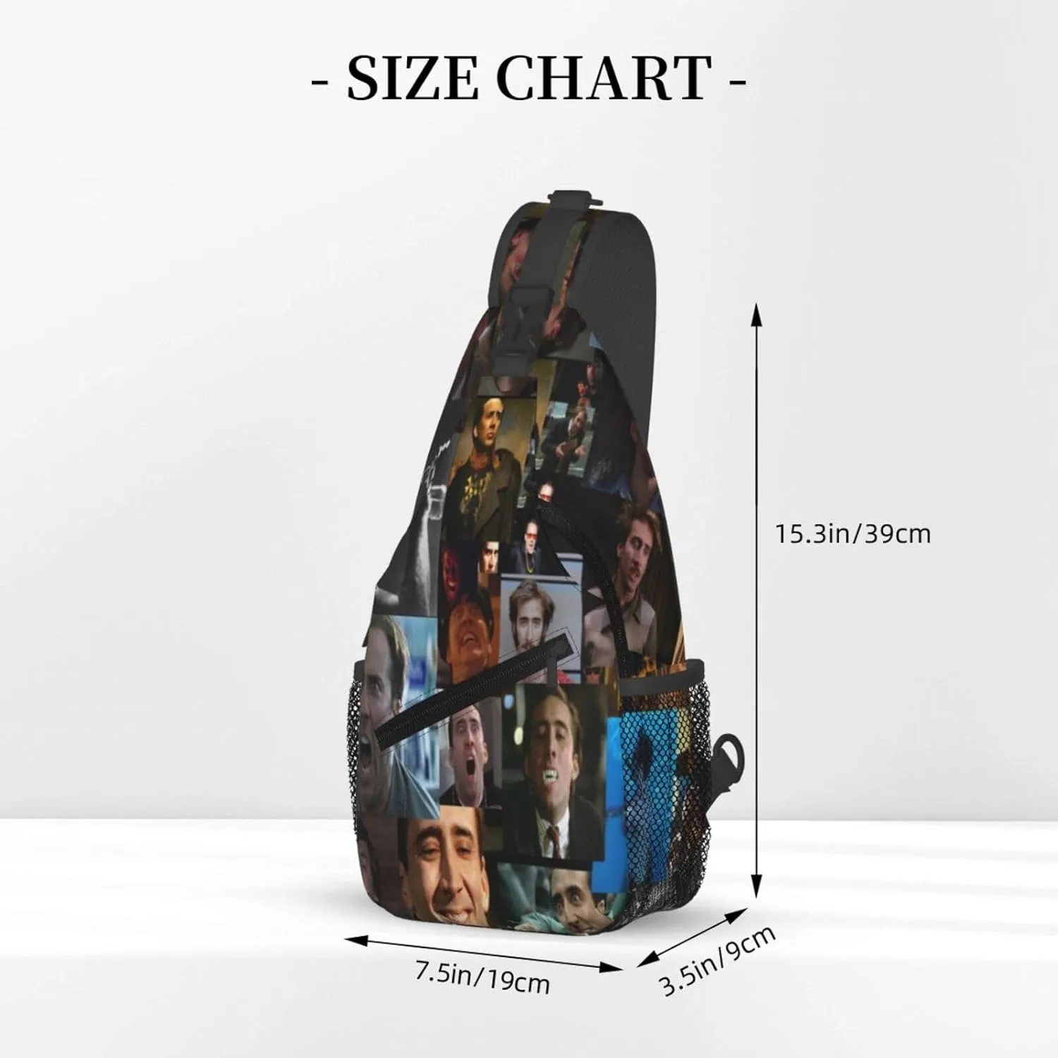 Nic-olas Cage Crossbody Bag Sling Shoulder Backpack, for Outdoor Travel,Sports,Camping,Hiking,Shoulder Bags