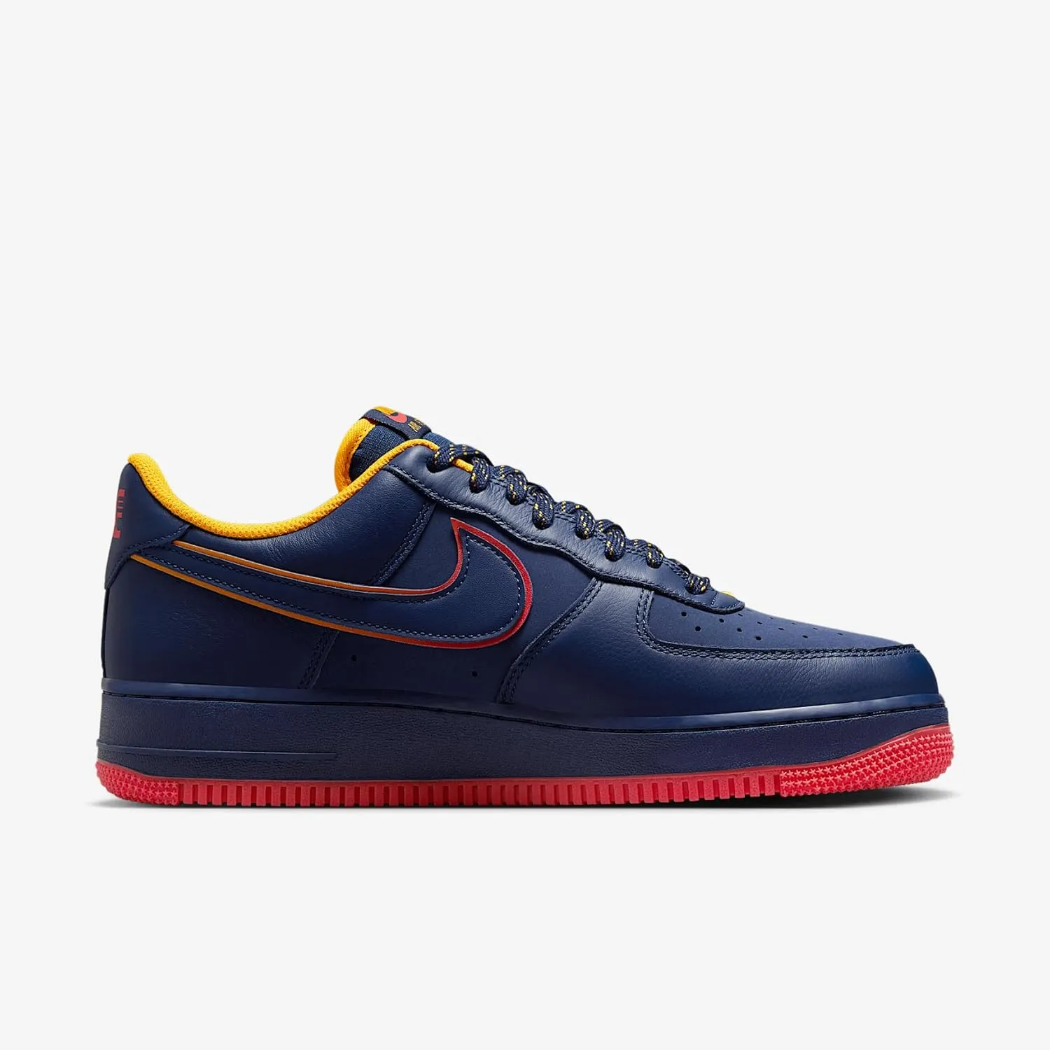 Nike Air Force 1 '07 LV8 Men's Shoes (HV5752-410, Midnight Navy/Light Crimson/University Gold/Blue Void)