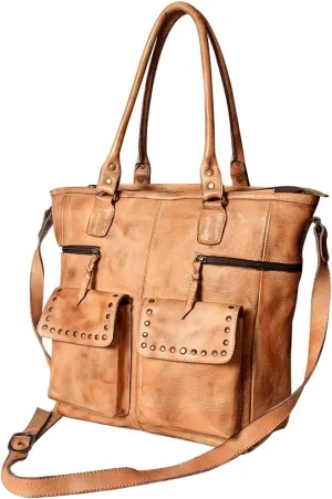 Nmbg116C Tote Vintage Handmade Genuine Cowhide Leather Women Bag Western Handbag Purse