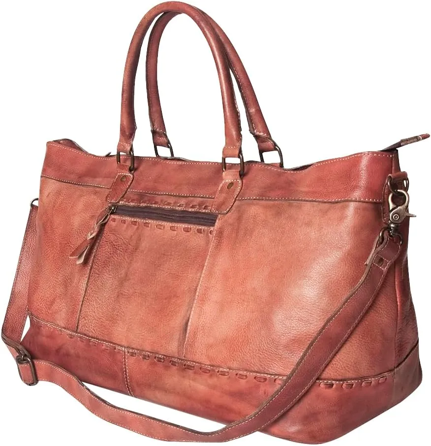 Nmbg136D Duffel Vintage Handmade Genuine Cowhide Leather Women Bag Western Handbag Purse