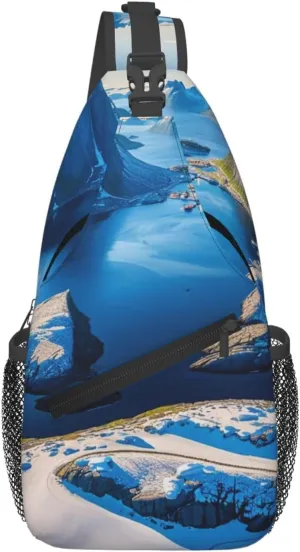 Norway Islands Print Crossbody Sling Bags, Sling Purses Cross Body Bag for Women Men Travel with Water Bottle