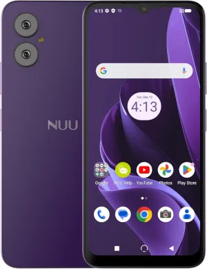 NUU A15 Cell Phone 4GB   128GB, Unlocked for Mint, Metro, T-Mobile, Qlink and More, Perfect for Teenagers, Dual SIM 4G, Octa-Core Helio G36 2.2GHz 6.5" HD , Android 13, Purple, US Warranty