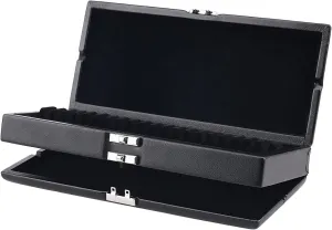 Oboe Reed Case Black Genuine Leather 2 Layers Reed Case for 40 Oboe Reeds Protect Against Moisture