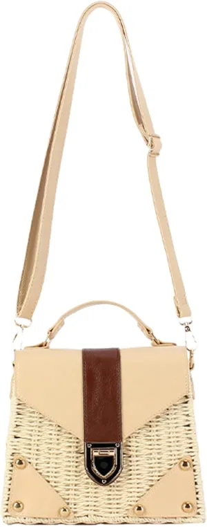 Obosoyo 2025 Summer Straw Square Bag Women Handheld Shoulder Bag Woven Vacation Paper Rope Crossbody Bag