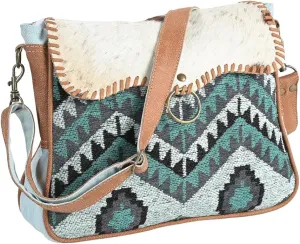 OHV337 Cross Body Upcycled Wool Upcycled Canvas Hair-On Genuine Leather women bag western handbag purse