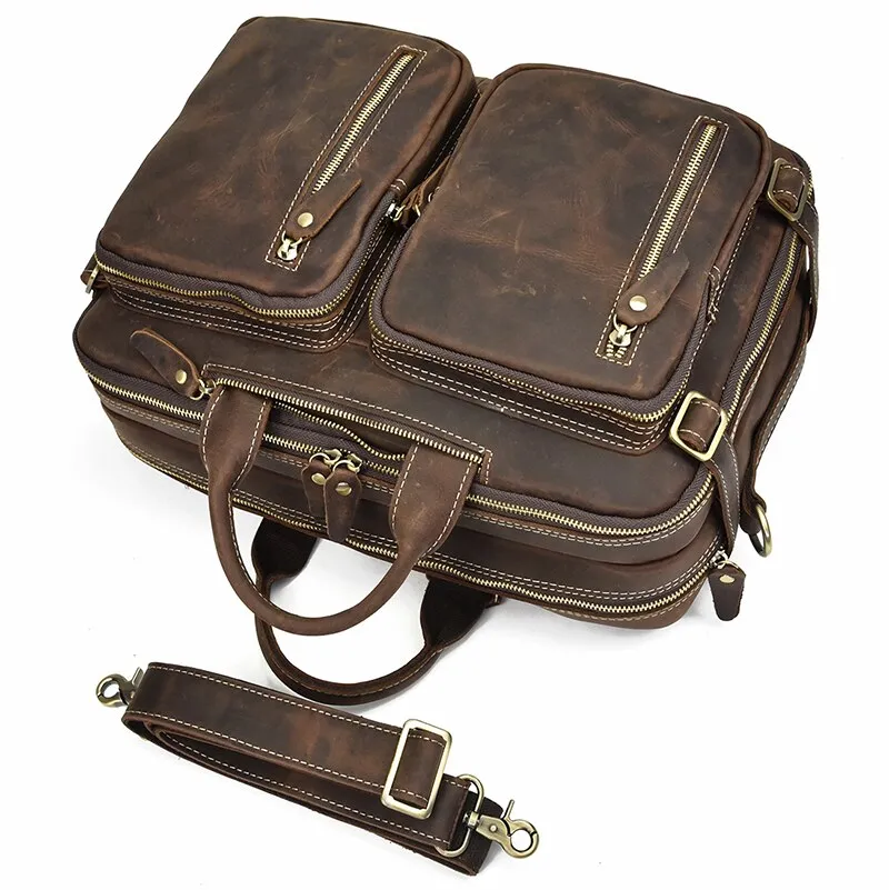 Only available now Dublin Priority shipping Leather Backpack 2-in-1 Briefcase