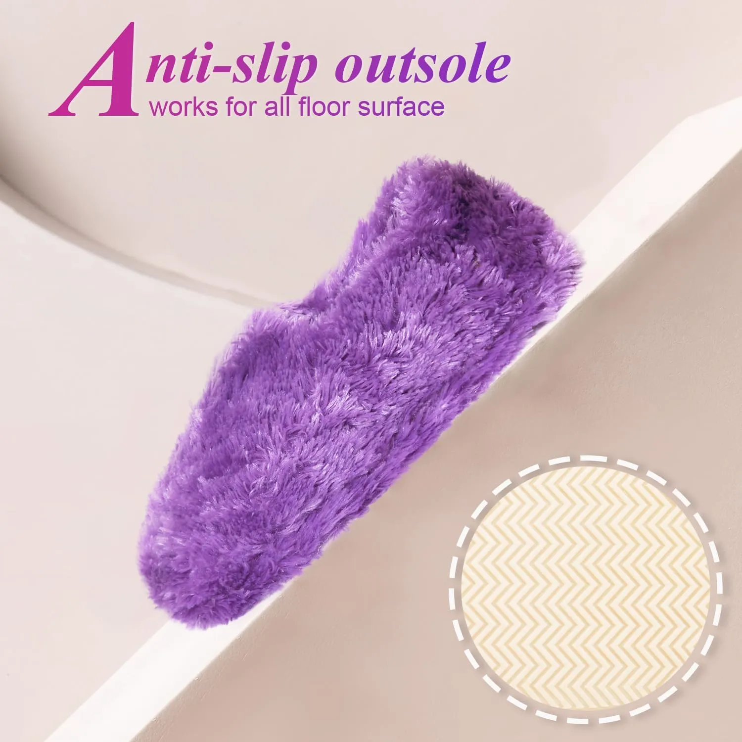 Onmygogo Fuzzy Winter Indoor Slippers for Women
