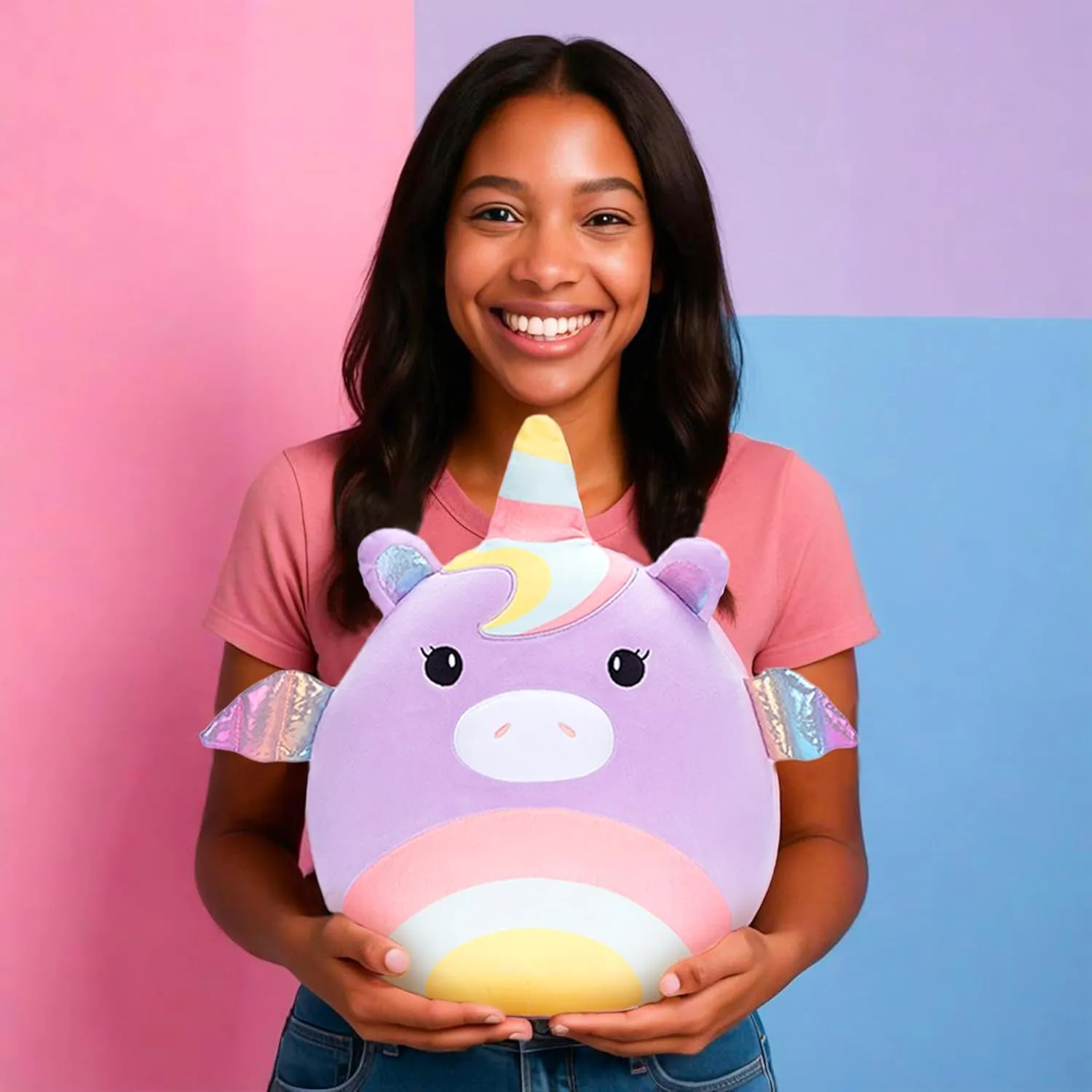 Original 14-Inch Large Unicorn Plush Stuffed Animal Toys,Big Size Cute Soft Kawaii Hugging Cuddle Huggable Plushie,Gift for Kids Girls Boys