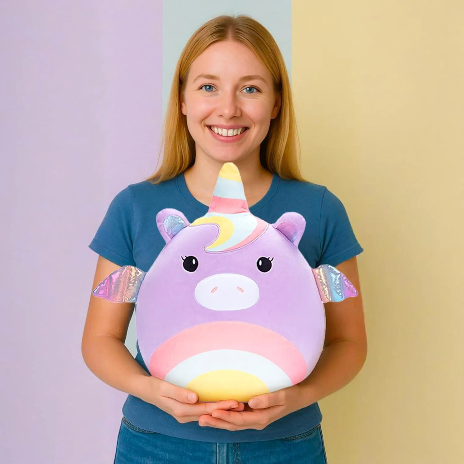 Original 14-Inch Large Unicorn Plush Stuffed Animal Toys,Big Size Cute Soft Kawaii Hugging Cuddle Huggable Plushie,Gift for Kids Girls Boys