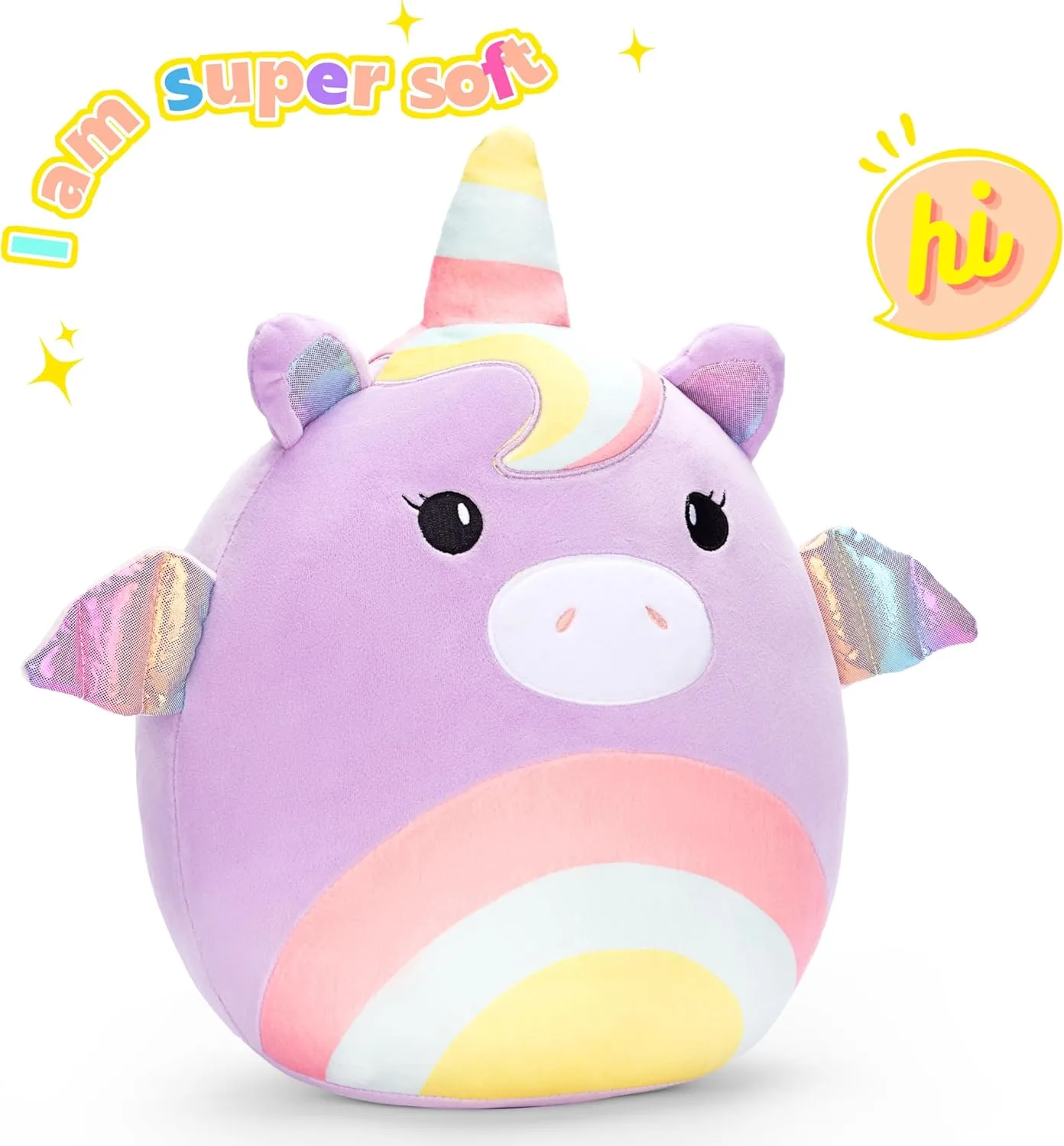 Original 14-Inch Large Unicorn Plush Stuffed Animal Toys,Big Size Cute Soft Kawaii Hugging Cuddle Huggable Plushie,Gift for Kids Girls Boys