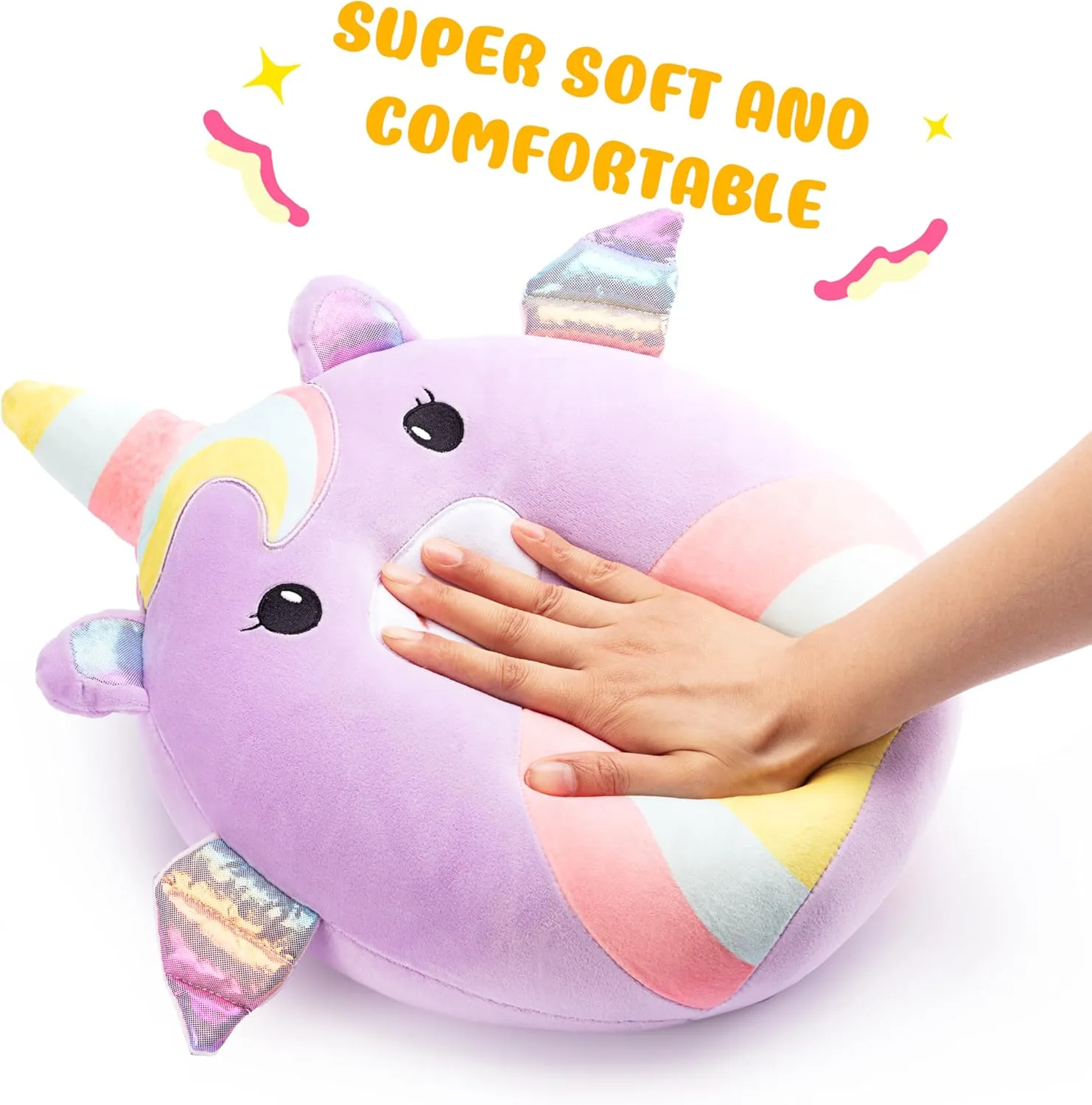 Original 14-Inch Large Unicorn Plush Stuffed Animal Toys,Big Size Cute Soft Kawaii Hugging Cuddle Huggable Plushie,Gift for Kids Girls Boys