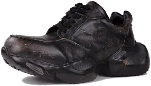 OSSTONE Vintage Moto Boots for Men Fashion lace-up Leather Retro Chukka Boots Casual Shoes OS-5008-S-5-Vintage-US-R