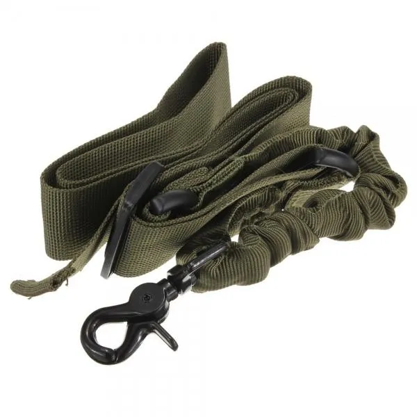 Outdoor Adjustable Bungee Single One Point Sling Elastic Belt Strap Rope Cord with Buckle Army Green