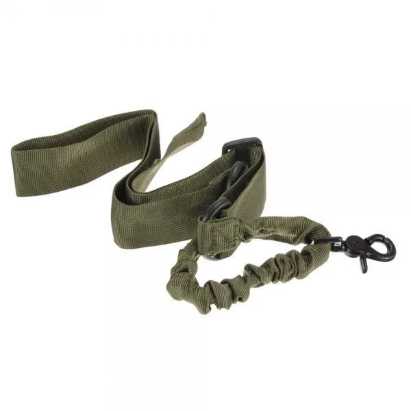 Outdoor Adjustable Bungee Single One Point Sling Elastic Belt Strap Rope Cord with Buckle Army Green