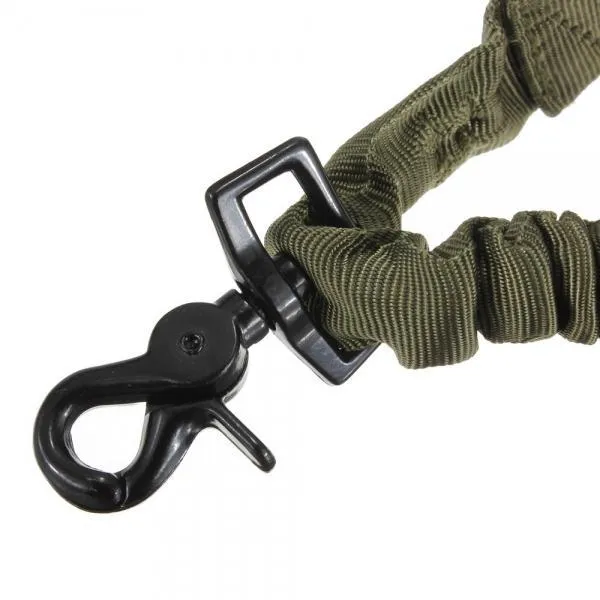 Outdoor Adjustable Bungee Single One Point Sling Elastic Belt Strap Rope Cord with Buckle Army Green
