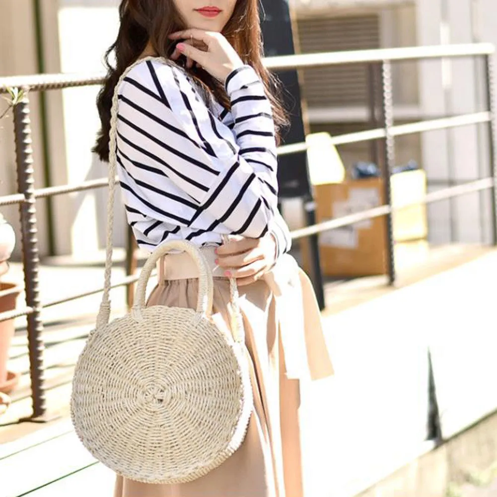 Outdoor Beach Straw Braided Woven Beach Bag