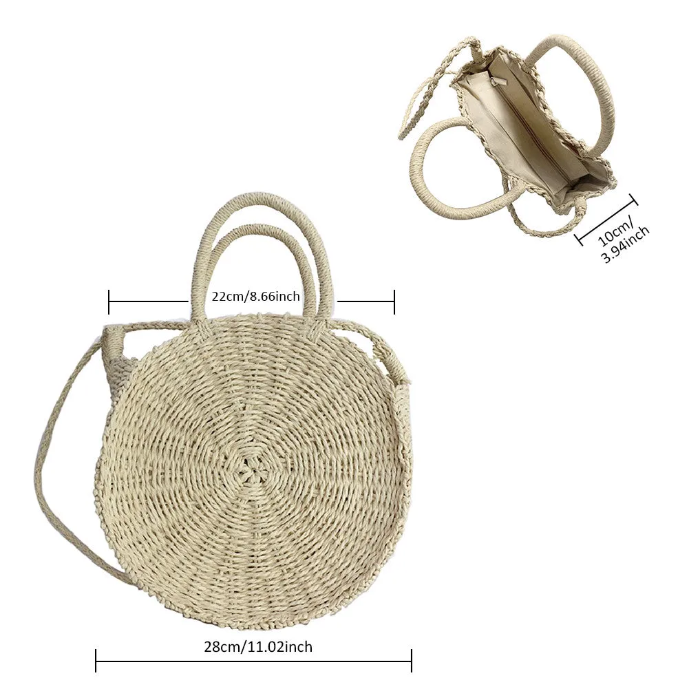 Outdoor Beach Straw Braided Woven Beach Bag
