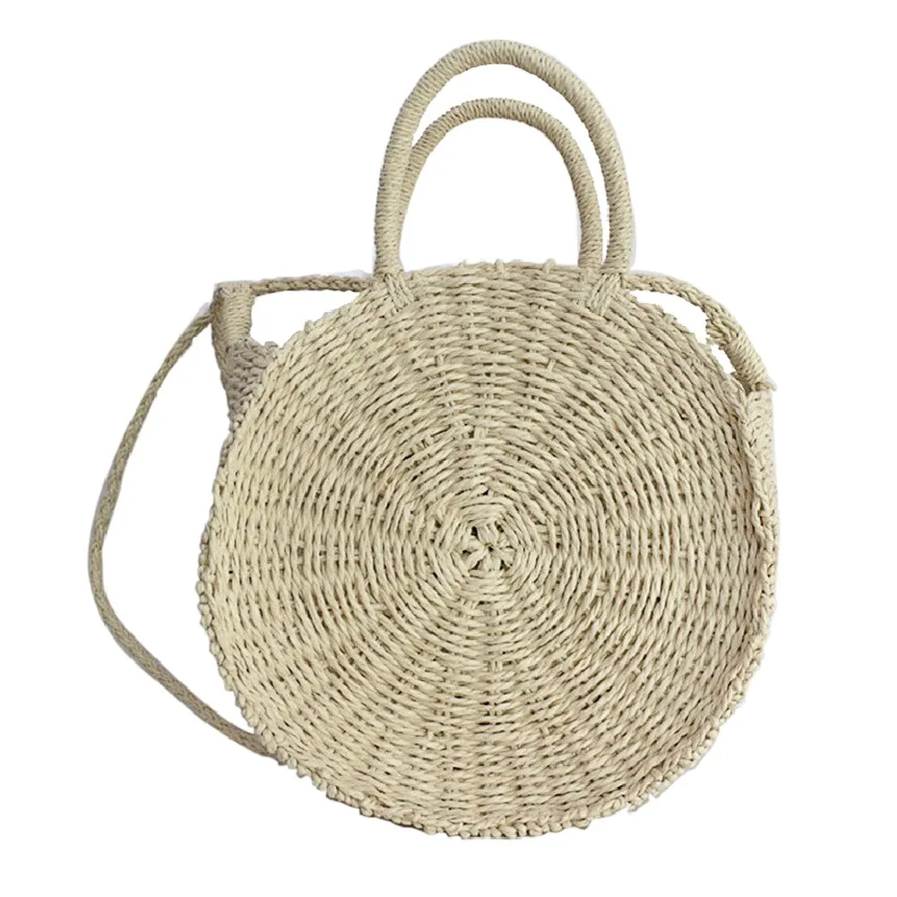 Outdoor Beach Straw Braided Woven Beach Bag