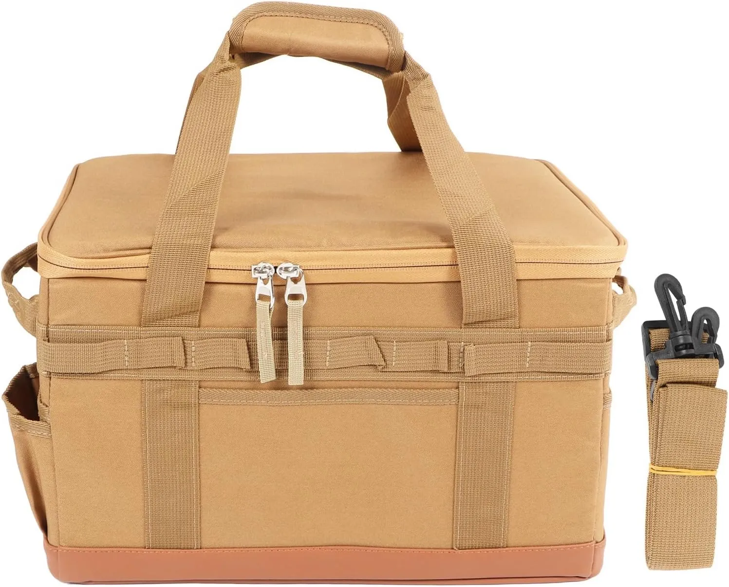 Outdoor Camping Storage Bag with Handles 30L Large Capacity Portable Camping Storage Bag Khaki Premium 600D Oxford Cloth Wear for Camping Travel Picnic