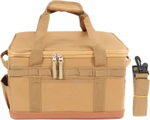 Outdoor Camping Storage Bag with Handles 30L Large Capacity Portable Camping Storage Bag Khaki Premium 600D Oxford Cloth Wear for Camping Travel Picnic