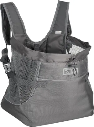 Outward Hound PupPak Dog Front Carrier, Medium, Grey – Hands-Free Hiking & Camping Pet Backpack for Small Pets up to 20 lbs, Padded Straps, Breathable Mesh, Water-Resistant, Safety Clip