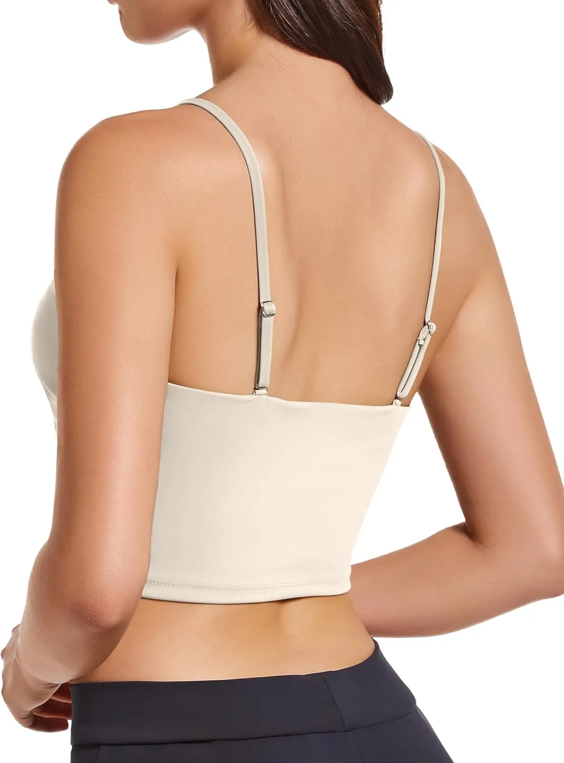 OVESPORT Longline Sports Bras for Women Workout Tank Tops with Built in Bra & Adjustable Straps for Yoga Gym Fitnesss