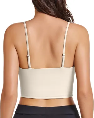OVESPORT Longline Sports Bras for Women Workout Tank Tops with Built in Bra & Adjustable Straps for Yoga Gym Fitnesss