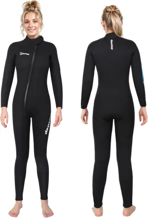 Owntop Wetsuit 5mm Neoprene Diving Suit - Mens Womens Thicken Full Wet Suit, Front Zip Long Sleeve UPF50  Keep Warm Swimwear for Scuba Surfing Swimming Diving Snorkeling Water Sports