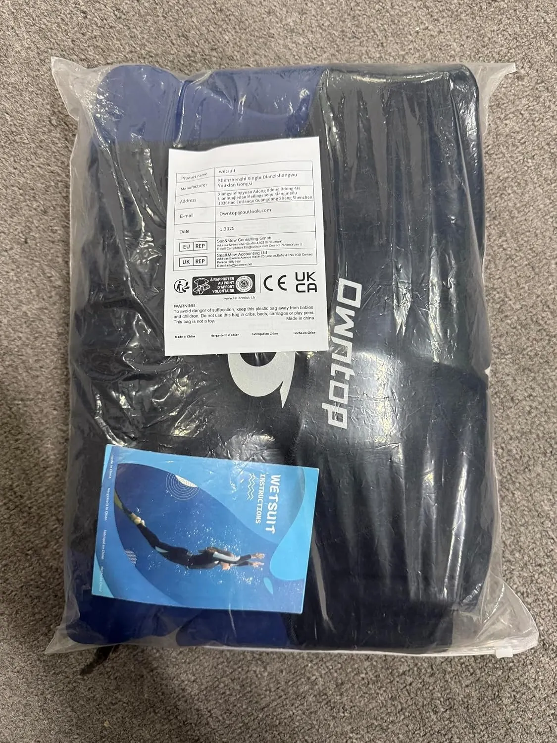 Owntop Wetsuit 5mm Neoprene Diving Suit - Mens Womens Thicken Full Wet Suit, Front Zip Long Sleeve UPF50  Keep Warm Swimwear for Scuba Surfing Swimming Diving Snorkeling Water Sports