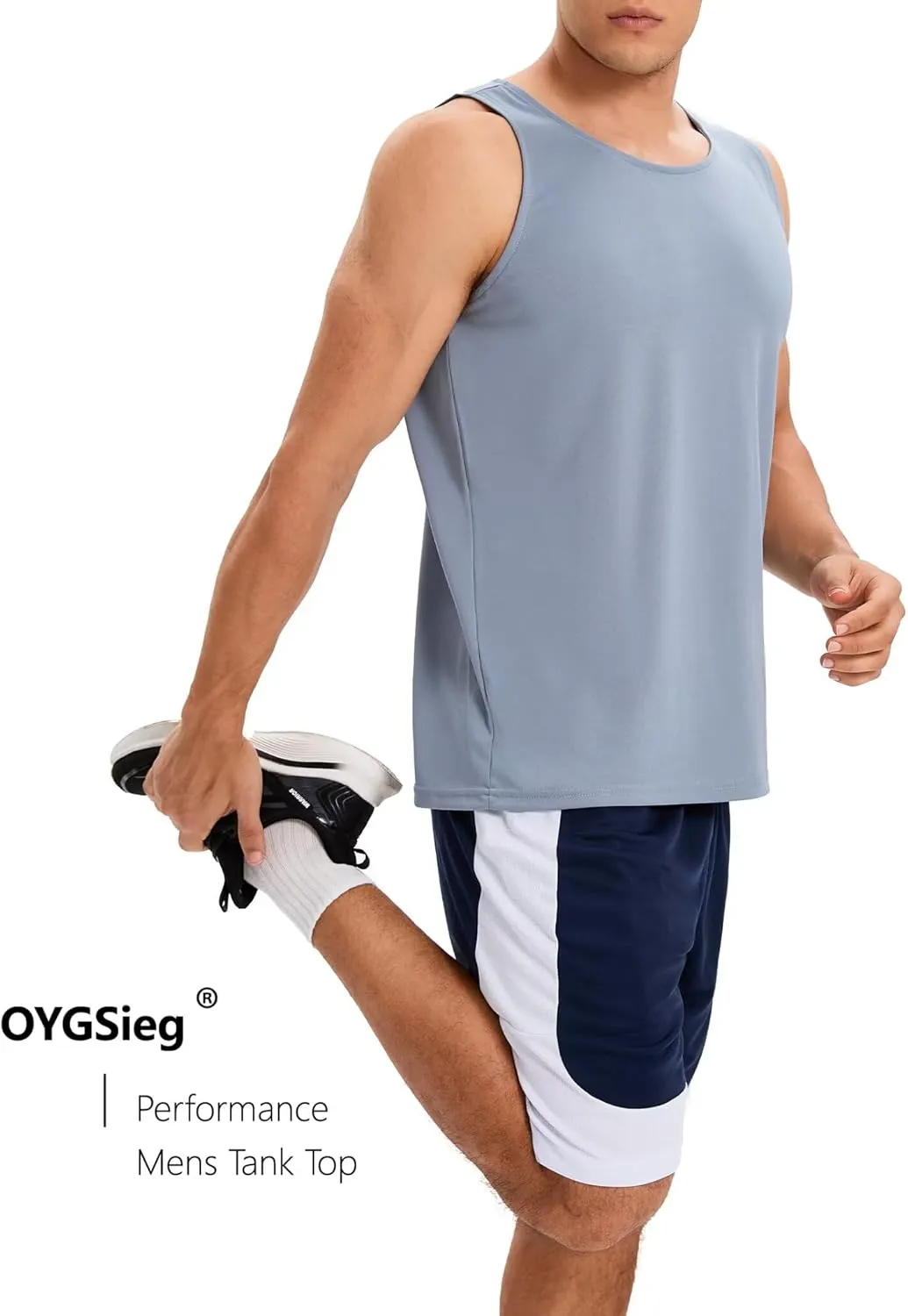 OYGSieg 6 Pack Men's Quick Dry Workout Tank Tops Breathable Gym Sleeveless Muscle Shirts for Active Men