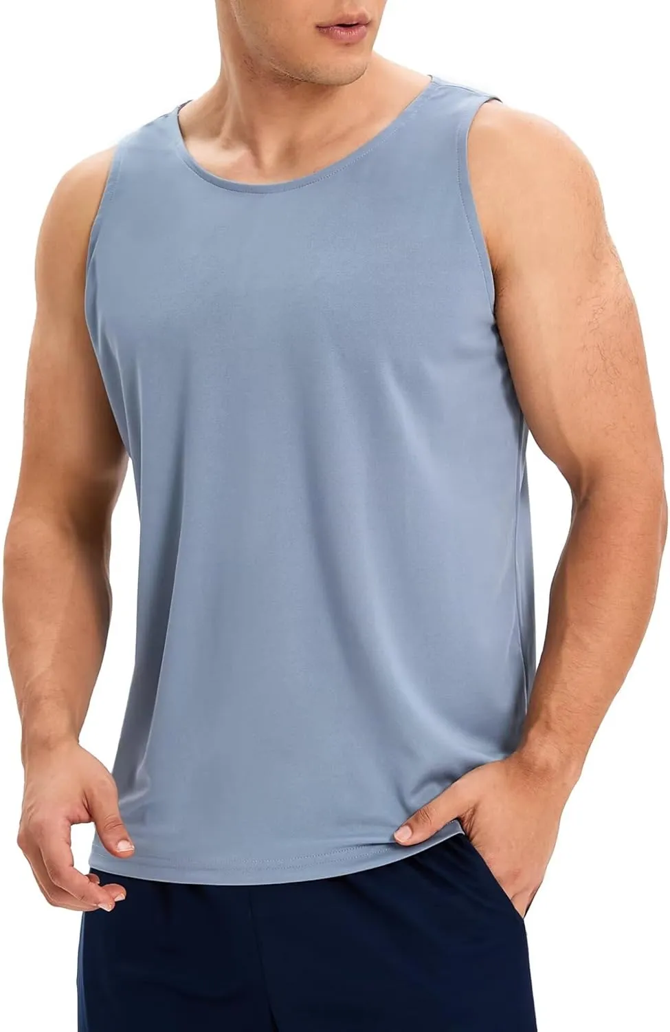 OYGSieg 6 Pack Men's Quick Dry Workout Tank Tops Breathable Gym Sleeveless Muscle Shirts for Active Men
