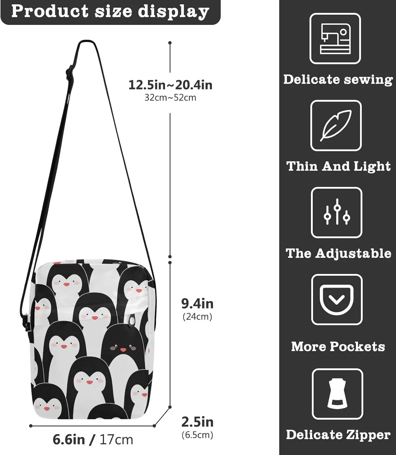 Oyihfvs Messenger Bag, Men's Crossbody Bag, Women's Crossbody Bag with Adjustable Strap