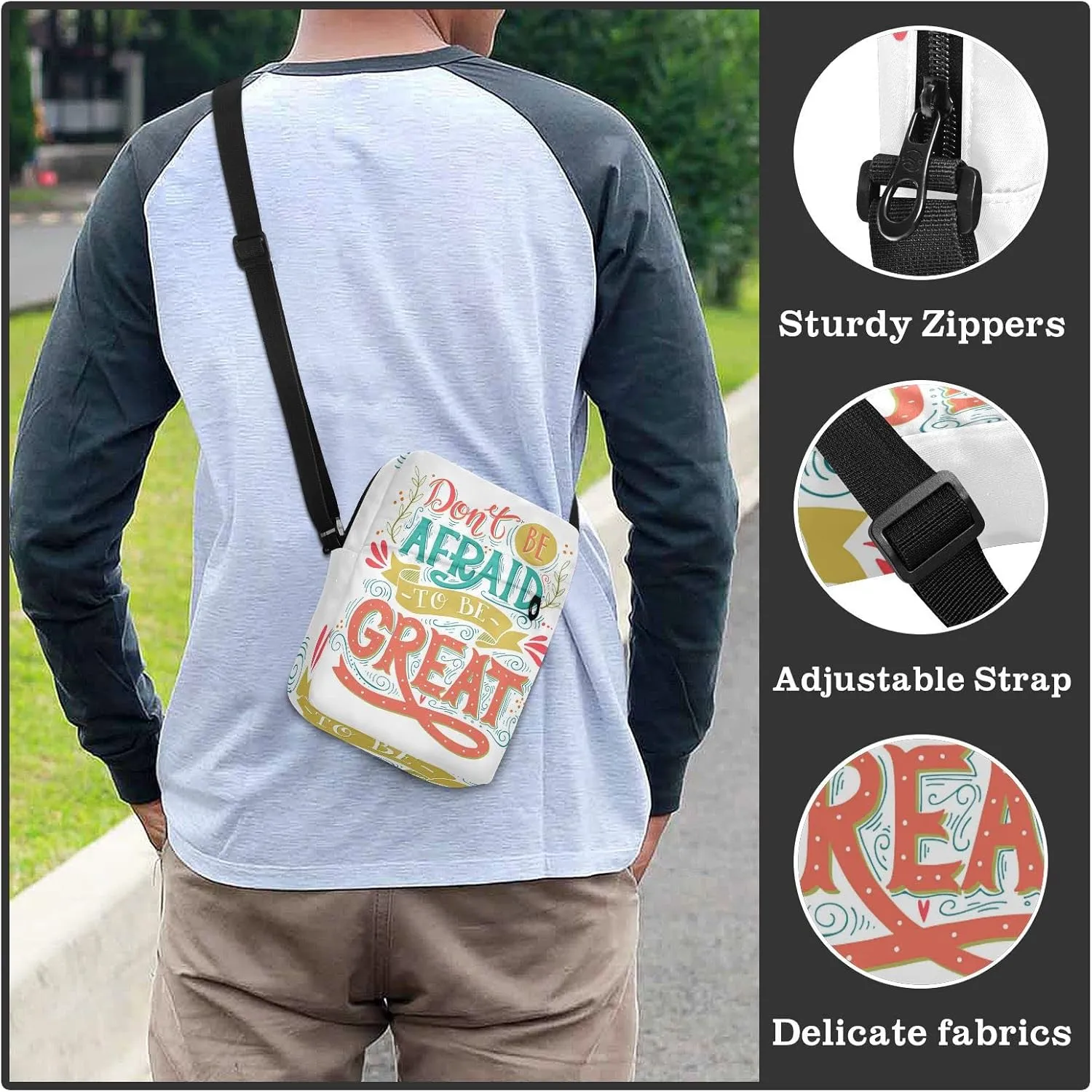 Oyihfvs Messenger Bag, Men's Crossbody Bag, Women's Crossbody Bag with Adjustable Strap