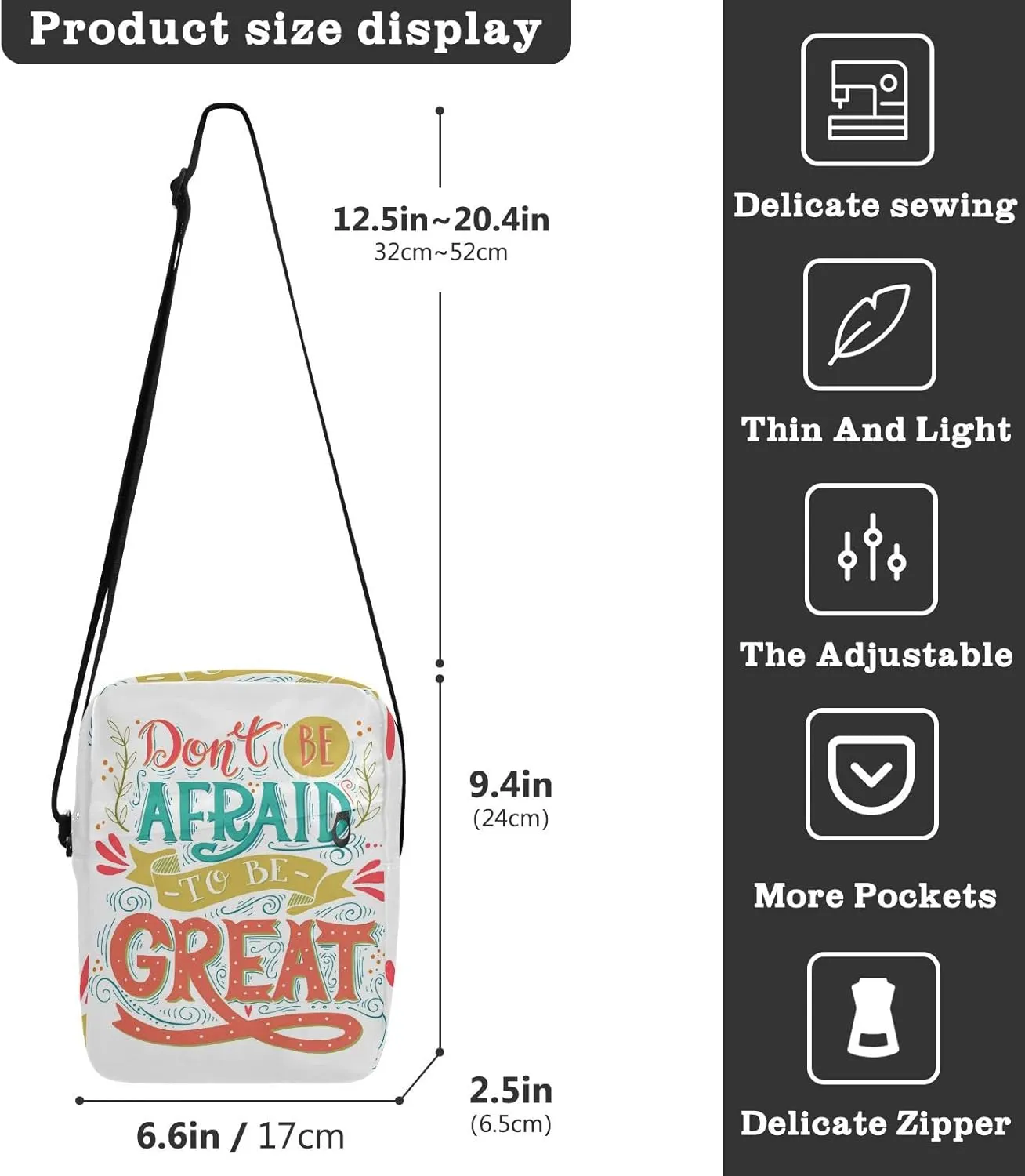 Oyihfvs Messenger Bag, Men's Crossbody Bag, Women's Crossbody Bag with Adjustable Strap