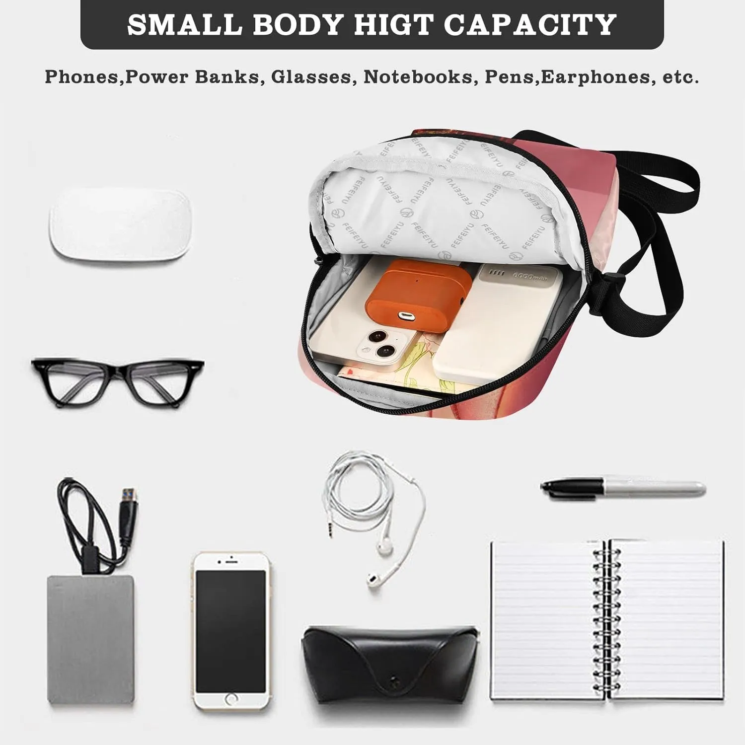 Oyihfvs Messenger Bag, Men's Crossbody Bag, Women's Crossbody Bag with Adjustable Strap