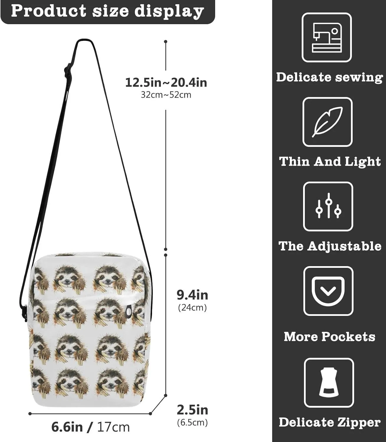 Oyihfvs Messenger Bag, Men's Crossbody Bag, Women's Crossbody Bag with Adjustable Strap