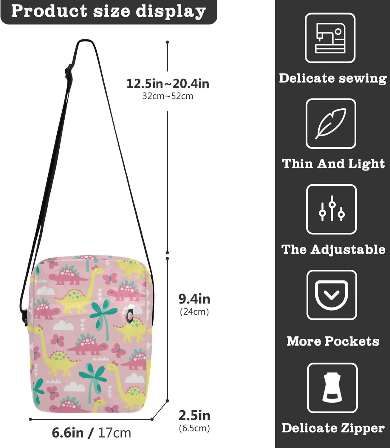 Oyihfvs Messenger Bag, Men's Crossbody Bag, Women's Crossbody Bag with Adjustable Strap