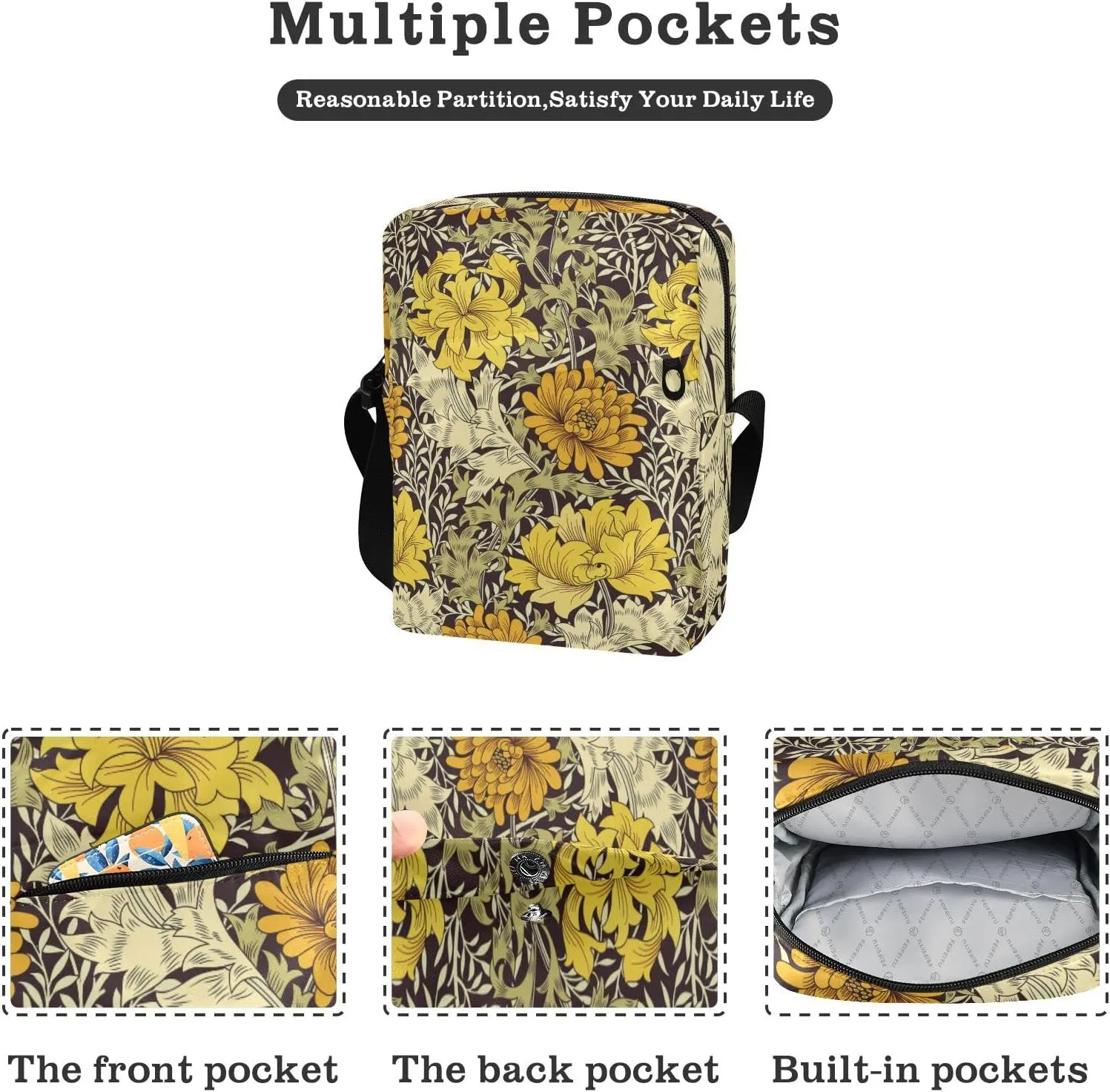 Oyihfvs Messenger Bag, Men's Crossbody Bag, Women's Crossbody Bag with Adjustable Strap