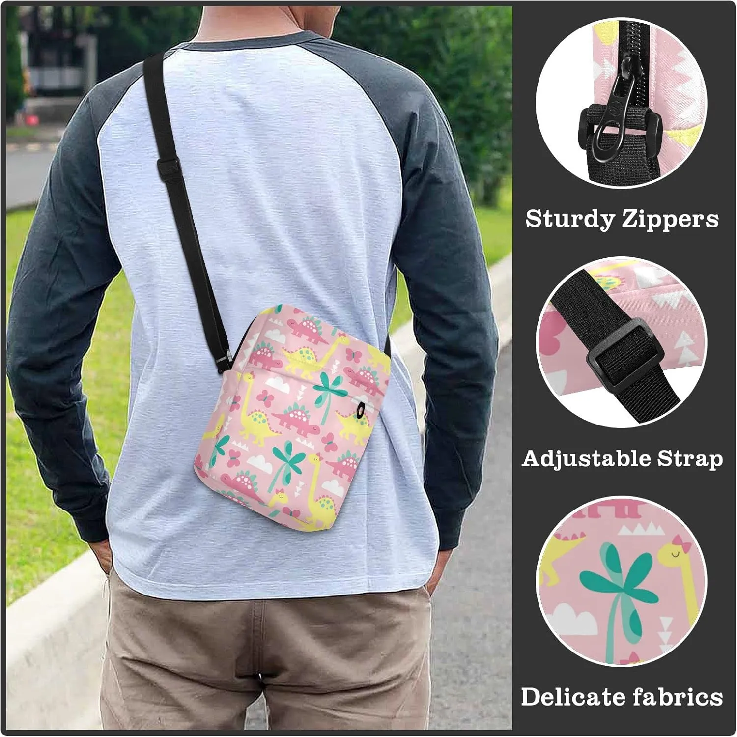 Oyihfvs Messenger Bag, Men's Crossbody Bag, Women's Crossbody Bag with Adjustable Strap