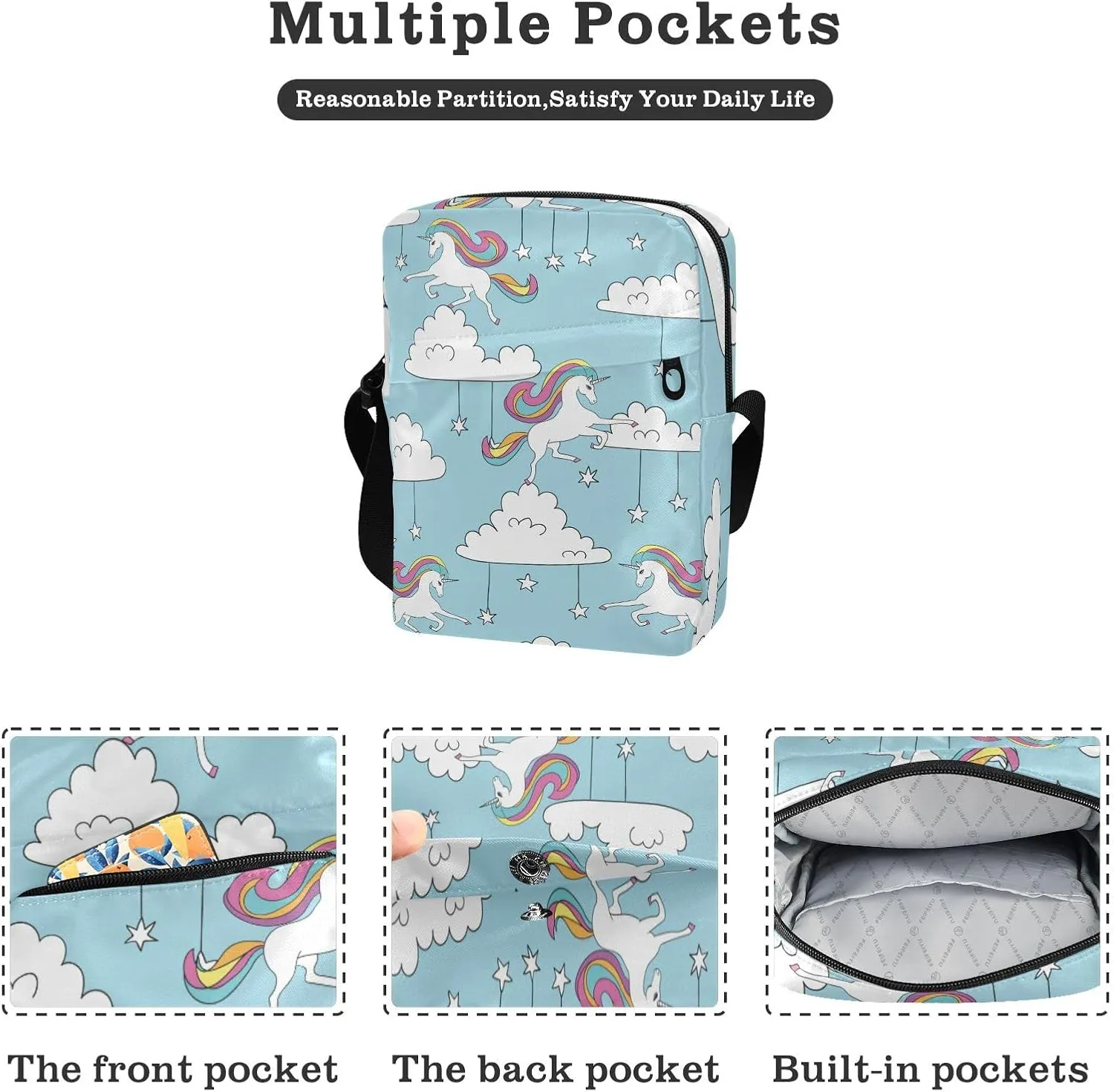 Oyihfvs Messenger Bag, Men's Crossbody Bag, Women's Crossbody Bag with Adjustable Strap