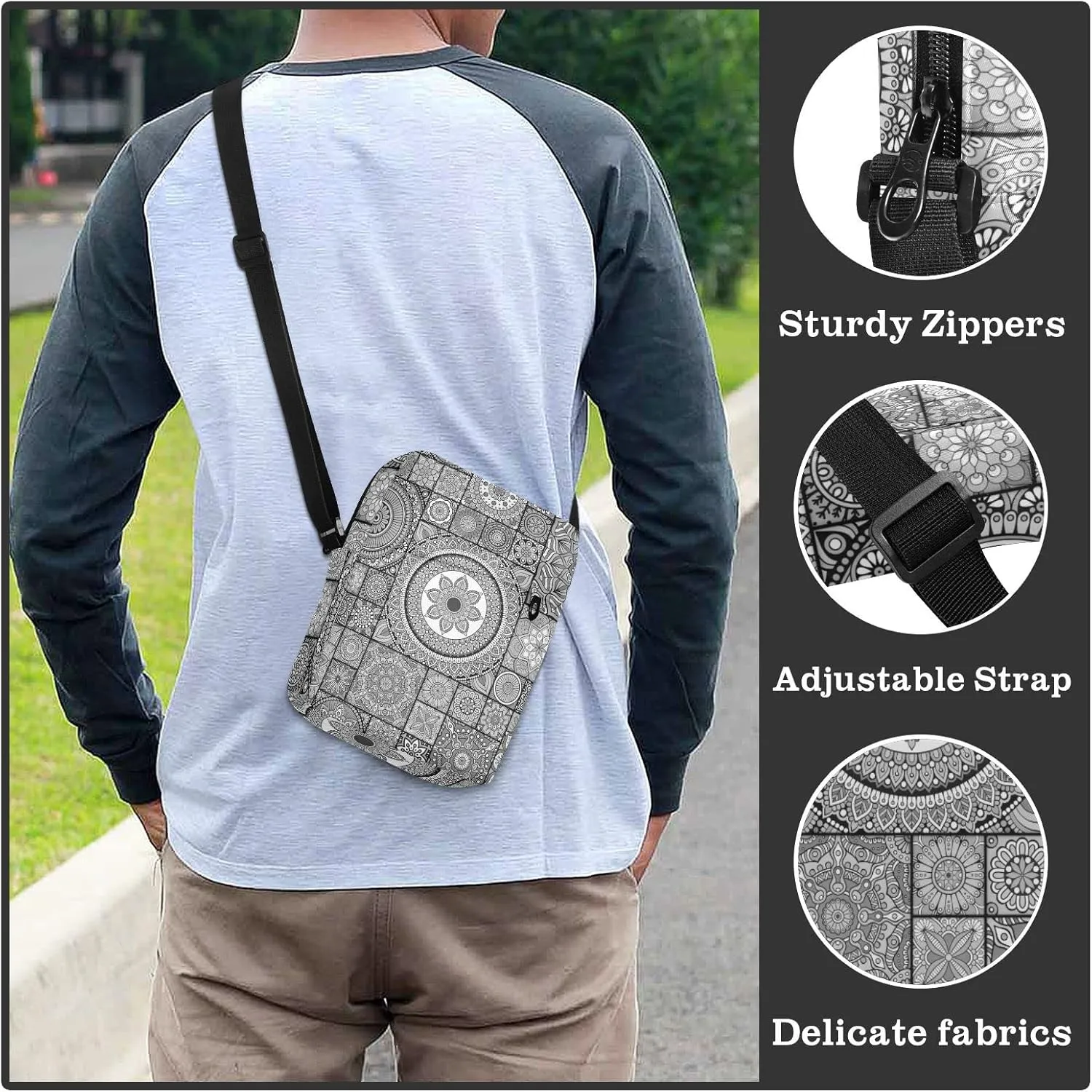 Oyihfvs Messenger Bag, Men's Crossbody Bag, Women's Crossbody Bag with Adjustable Strap