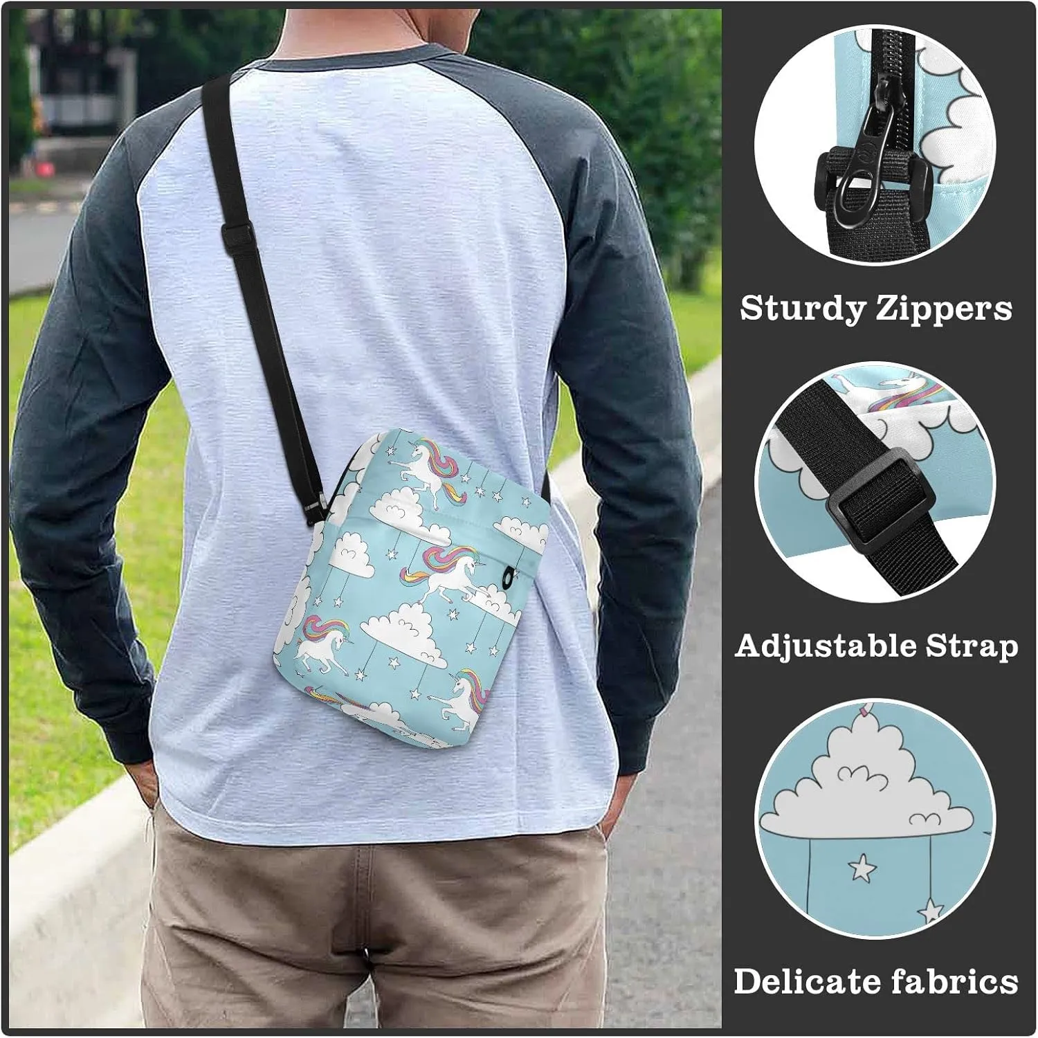 Oyihfvs Messenger Bag, Men's Crossbody Bag, Women's Crossbody Bag with Adjustable Strap