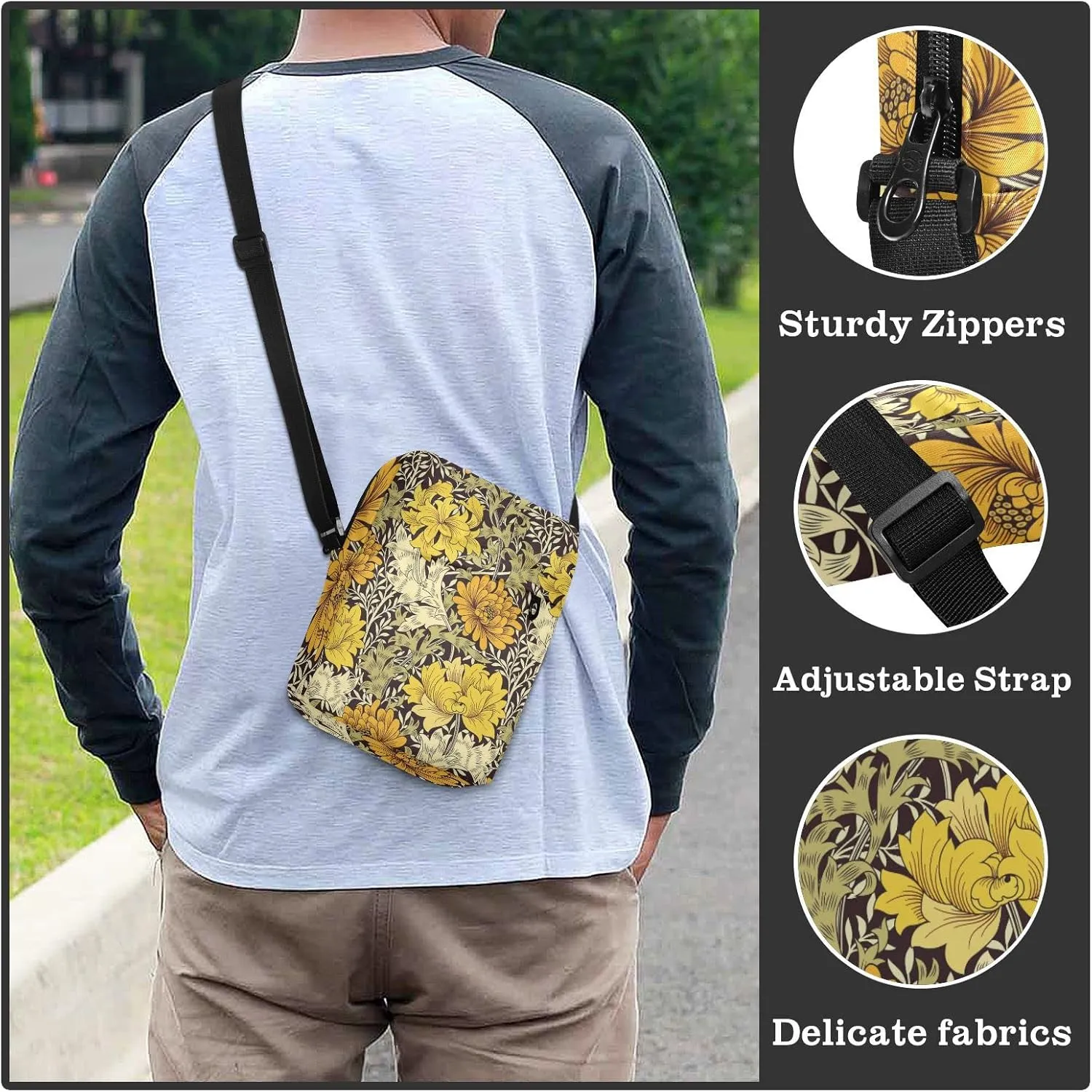 Oyihfvs Messenger Bag, Men's Crossbody Bag, Women's Crossbody Bag with Adjustable Strap