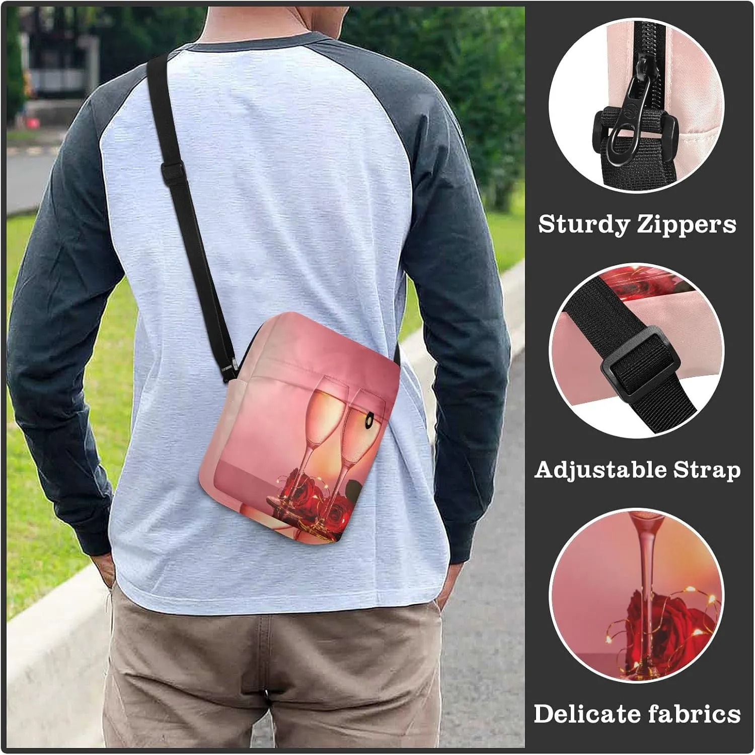 Oyihfvs Messenger Bag, Men's Crossbody Bag, Women's Crossbody Bag with Adjustable Strap