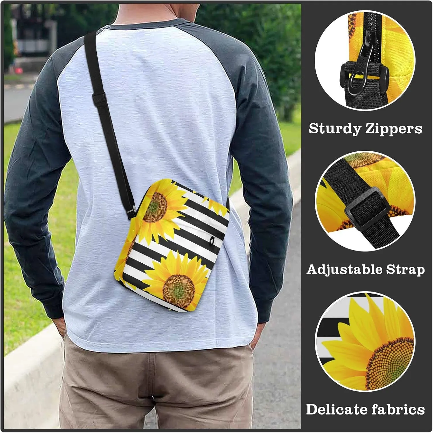 Oyihfvs Messenger Bag, Men's Crossbody Bag, Women's Crossbody Bag with Adjustable Strap